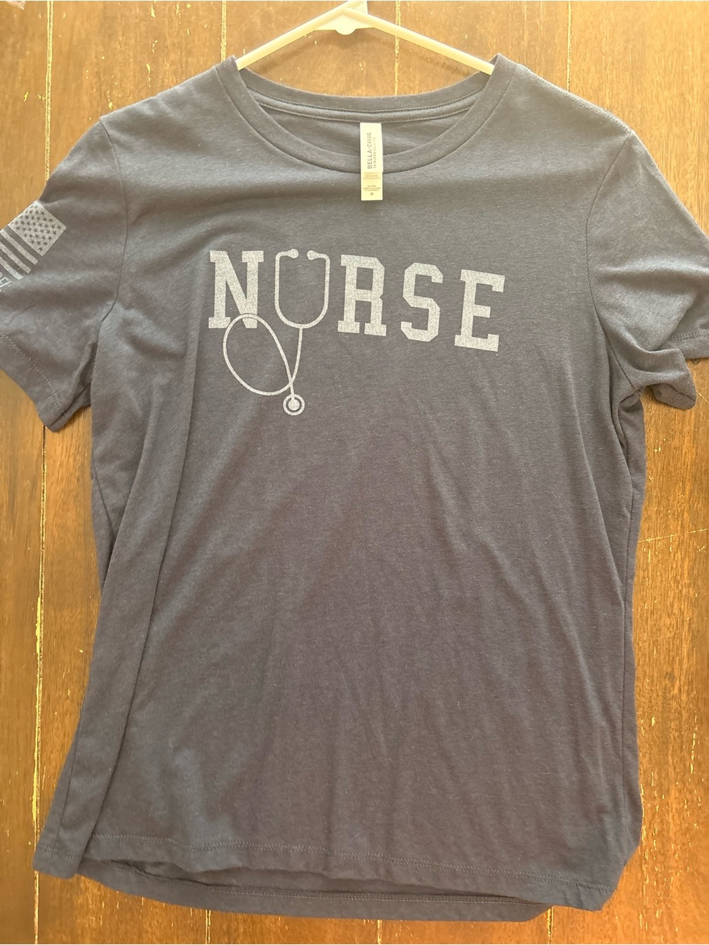 Nine Line "NURSE" Navy Short Sleeve Tee with Stethoscope Graphic